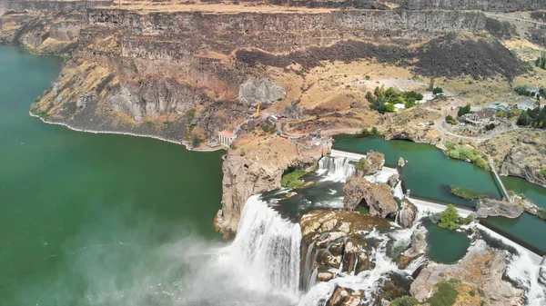 Vue Aérienne Des Chutes Shoshone Saison Estivale Depuis Point Vue — Photo