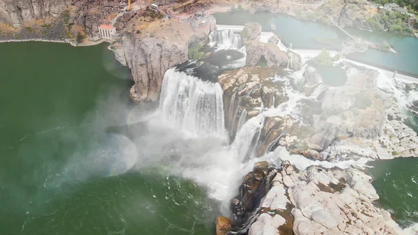 Aerial View Shoshone Falls Nyári Szezonban Drónszemszögből Idaho Usa — Stock Fotó