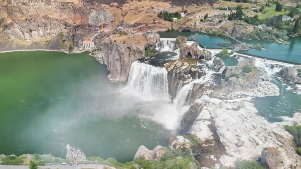 Vista Aérea Shoshone Falls Temporada Verano Desde Mirador Del Dron — Foto de Stock