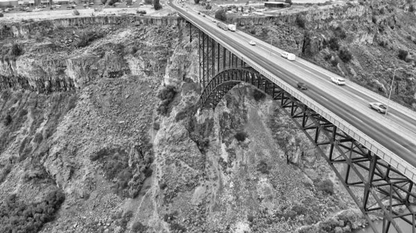 Twin Falls Idaho Perrine Anıt Köprüsü Insansız Hava Aracından Görüldüğü — Stok fotoğraf