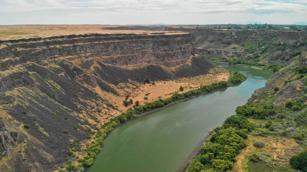 Twin Falls Idaho Puente Conmemorativo Perrine Hermoso Cañón Visto Desde —  Fotos de Stock