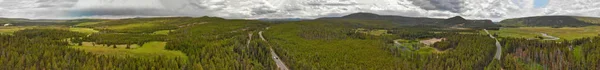 Yellowstone Skog Och Flod Panoramautsikt Antenn Sommarsäsongen Wyoming Usa — Stockfoto