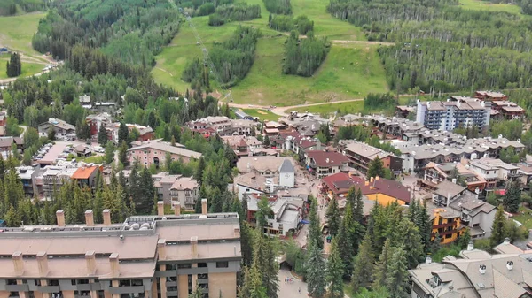 Vail Centro Ciudad Las Montañas Circundantes Colorado Vista Aérea Desde — Foto de Stock