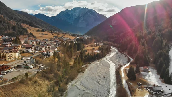 Auronzo Údolí Sjezdovky Zimním Období Italské Alpy — Stock fotografie