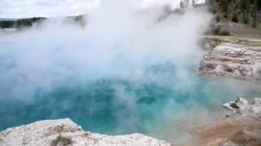 Maden yatakları, Grand Prismatic Spring, Midway Gayzer Havzası, Yellowstone Ulusal Parkı, Wyoming, ABD