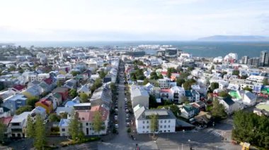 Reykjavik ufuk çizgisinin hava panoramik görüntüsü
