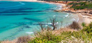 Büyük Okyanus Yolu 'nun güzel kıyı şeridi, Avustralya.