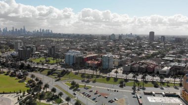 St Kilda panoramik hava manzarası; Victoria; Avustralya.