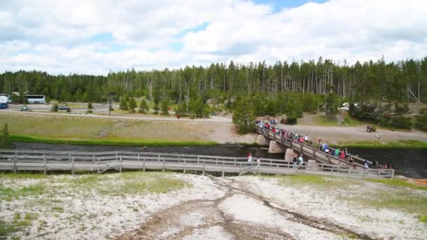 Yellowstone National Park, Wyoming. Firehole River in summer season — kuvapankkivideo