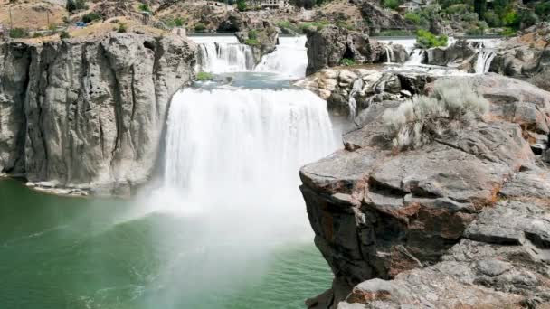 Шошонские водопады в Твин-Фоллс — стоковое видео