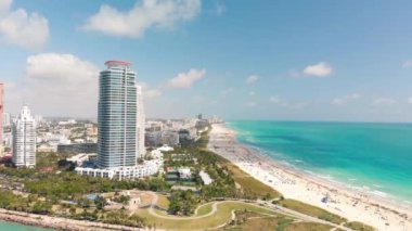 Miami Beach silueti - İHA 'dan hava görüntüsü