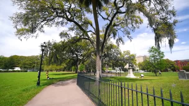 Forsyth Park vista panorâmica, Savannah — Vídeo de Stock