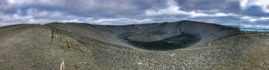 Hverfjall Volcano in Iceland, panoramic view. clipart