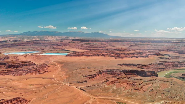 Paisaje Canyonlands Río Colorado Desde Punto Vista Los Drones Utah — Foto de Stock