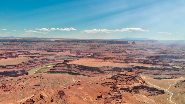 Canyonlands Landskap Och Colorado River Från Drönare Synvinkel Utah — Stockfoto