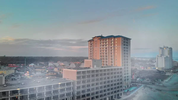 Aerial View Myrtle Beach Skyline Sunset Drone Point View South — Stock Photo, Image