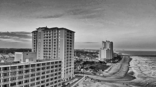 Aerial View Myrtle Beach Skyline Sunset Drone Point View South — Stock Photo, Image