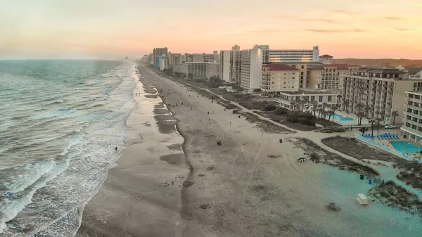 Aerial View Myrtle Beach Skyline Sunset Drone Point View South — Stock Photo, Image