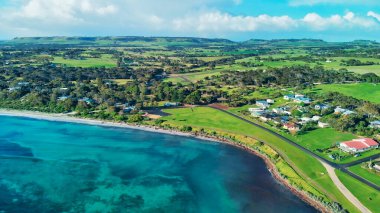 Kanguru Adası 'nın güzel kıyı şeridi, Güney Avustralya hava manzarası.