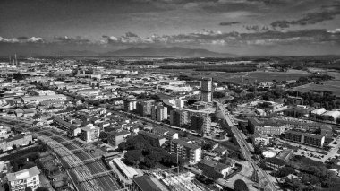 Leghorn, İtalya. Fonte del Corallo 'nun hava manzarası, eski termal yay.