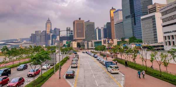 Hong Kong May 2014 Street View Downtown Hong Kong Skyscrapers — Zdjęcie stockowe