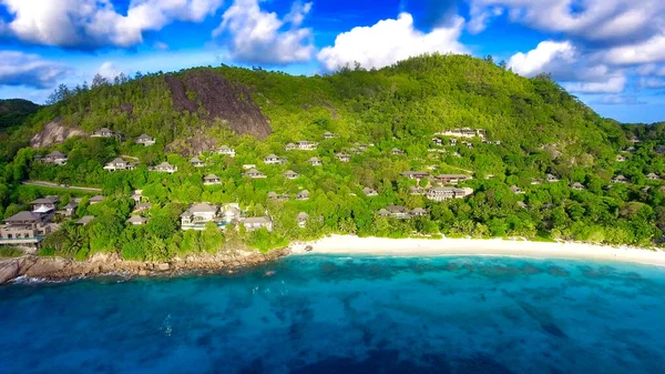Mahe Seychellerna Fantastisk Flygutsikt Från Drönare Solig Vacker Dag — Stockfoto