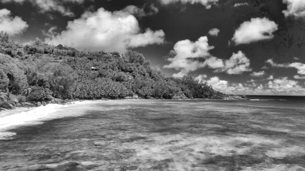 Anse Intendance Mahe Incroyable Vue Aérienne Littoral Seychellois Depuis Drone — Photo