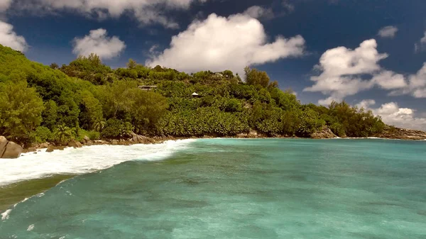 Drone Viewpoint Beautiful Anse Intendance Seychelles Coastline Sunny Day — Stock Photo, Image