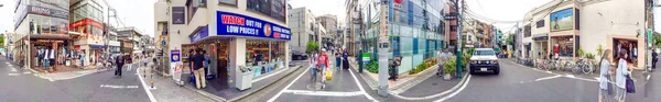 Tokyo Japan May 2016 Harajuku Street的游客和当地人 全景视图 — 图库照片