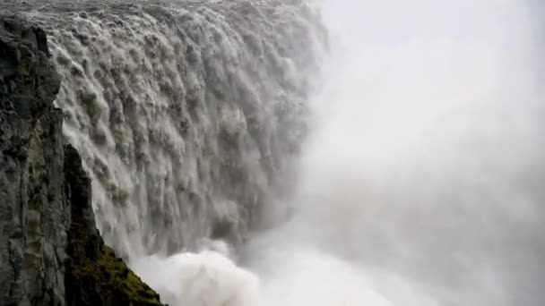 Dettifoss watervallen vanuit de lucht, IJsland — Stockvideo