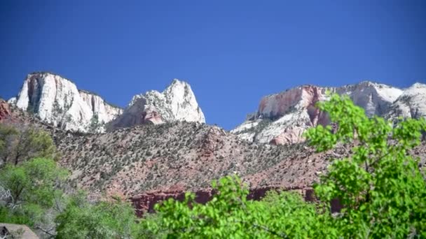 Montagne del Parco Nazionale di Zion, Stati Uniti — Video Stock