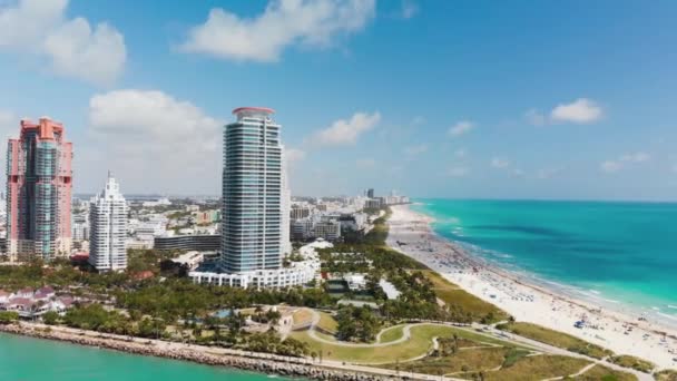 Miami Beach silueti - İHA 'dan hava görüntüsü — Stok video