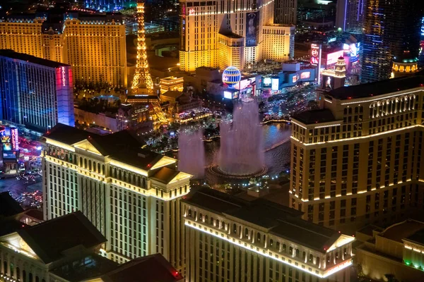 Las Vegas Juni 2018 Helikopteraufnahme Der Nachtlichter Auf Dem Strip — Stockfoto