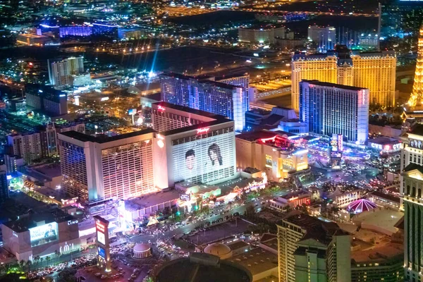 Las Vegas Juni 2018 Helikopteraufnahme Der Nachtlichter Auf Dem Strip — Stockfoto