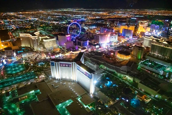 Las Vegas Juni 2018 Helikopter Zicht Strip Nachtlampjes — Stockfoto