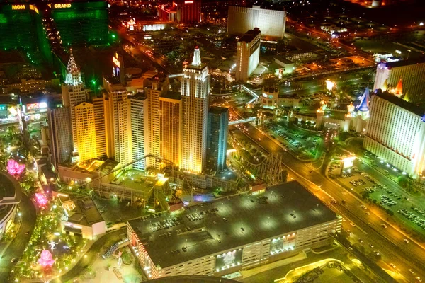 Las Vegas Junio 2018 Vista Helicóptero Las Luces Nocturnas Franja — Foto de Stock