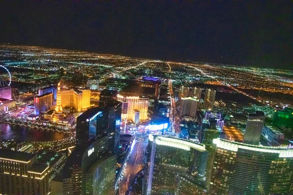 Las Vegas Června 2018 Pohled Vrtulníkem Noční Světla — Stock fotografie