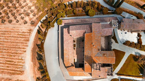 Aerial View Banfi Castle Drone Tuscany Spring Season — Stock Photo, Image