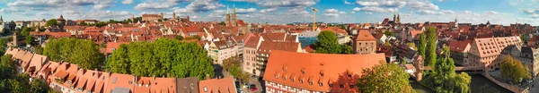 Vista Aérea Del Horizonte Medieval Nuremberg Desde Dron Alemania —  Fotos de Stock