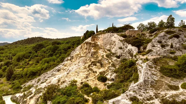 Bagno Vignoni イタリアの航空写真 — ストック写真