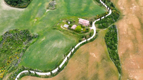 Luftaufnahme Des Schlosses Von Banfi Von Einer Drohne Der Toskana — Stockfoto