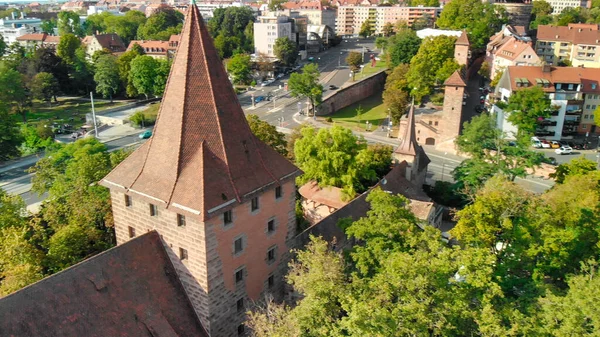 Almanya Daki Dan Nuremberg Hava Görüntüsü Ortaçağ Silueti — Stok fotoğraf