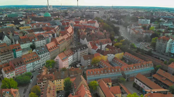 Luftaufnahme Der Mittelalterlichen Skyline Von Nürnberg Aus Der Drohne Deutschland — Stockfoto