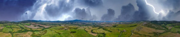 Veduta Aerea Delle Colline Toscane Nella Stagione Primaverile Drone Con — Foto Stock