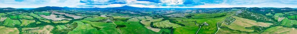Légi Kilátás Toszkána Hills Tavaszi Szezonban Drón — Stock Fotó