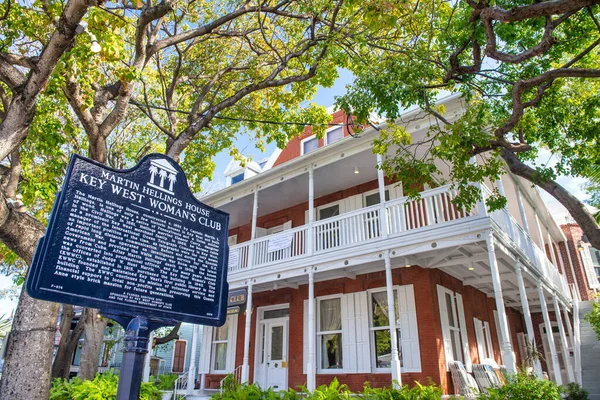 Key West Febrero 2016 Martin Hellings Casa Rodeada Árboles Una —  Fotos de Stock