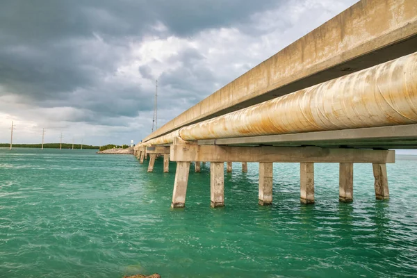 Ponte Longo Estrada Ultramarina Flórida Eua — Fotografia de Stock