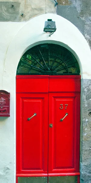 Porta Vermelha Velha Centro Pisa Itália — Fotografia de Stock