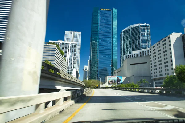 Миами Флорида Февраля 2016 Года Межштатное Движение Сторону Центра Майами — стоковое фото
