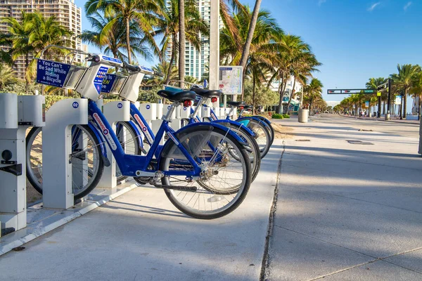 Fort Lauderdale Febrero 2016 Ciudad Estación Alquiler Bicicletas — Foto de Stock